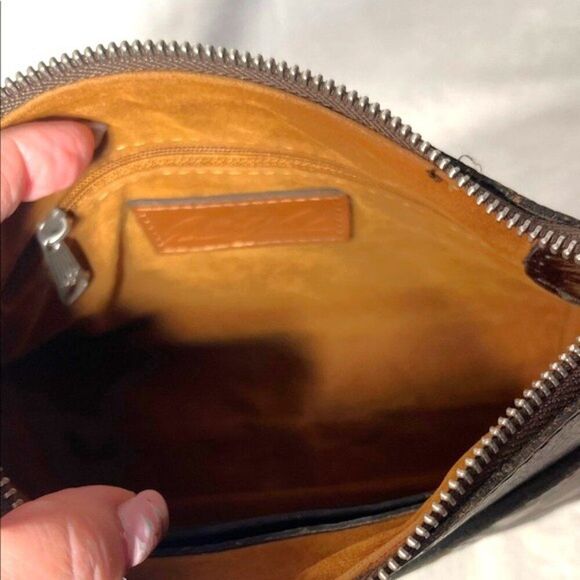 Patricia Nash Bacoli Crossbody bag Tooled turquoise Italian leather- EUC - Picture 13 of 16